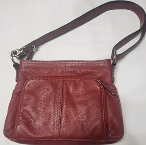 Tignanello Red Leather Shoulder or Crossbody Bag Purse